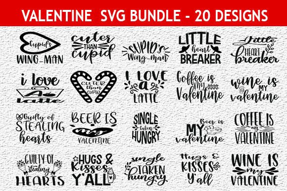 Valentine 20 Quotes Designs Bundle Graphic Print Templates By Mou_graphics