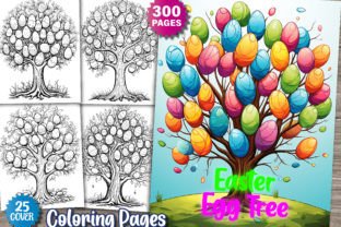 300 Easter Egg Tree Coloring Pages Graphic Coloring Pages & Books Adults By WinSum Art 1