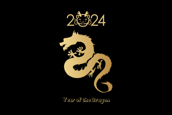 Chinese New Year 2024 Year of the Dragon Grafik Druck-Vorlagen Von Mlin Designs