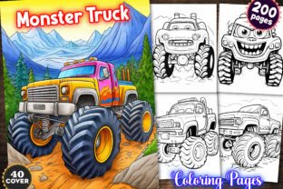 200 Monster Truck Coloring Pages for KDP Graphic Coloring Pages & Books Kids By BOO. DeSiGns 1