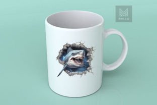 3D Shark Cracked Hole Stickers Graphic Crafts By Mulew 8