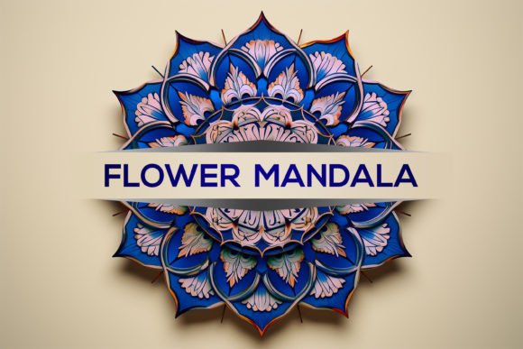 Blue Color Mandala Design Grafik Individuell gestaltete Produktmodelle (Mockups) Von dreamclub270