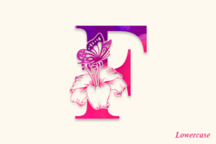 Butterfly and Lily Flower Decorative Font By utopiabrand19 6