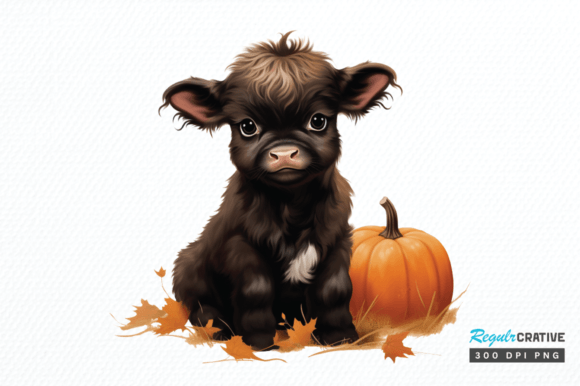 Cute Baby Cow for Halloween Clipart Png Graphic Illustrations By Regulrcrative