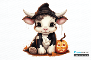 Cute Baby Cow for Halloween Clipart Png Graphic Illustrations By Regulrcrative 1
