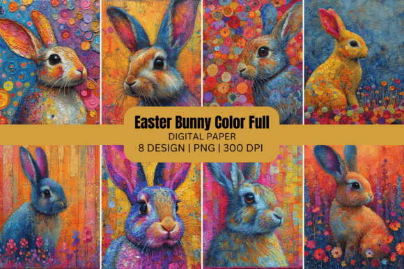 Easter Bunny Batik Color Full Background Grafika Tła Przez GOOBOAT