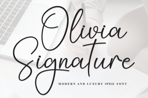 Olivia Signature Script & Handwritten Font By andikastudio