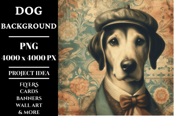 Vintage Dog : Retro Elegance Background Graphic Backgrounds By Endrawsart