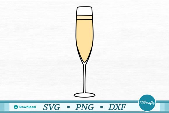 Champagne Glass Graphic Illustrations By TDFcrafty