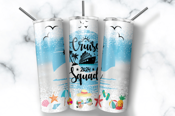 Cruise Squad Skinny Tumbler Sublimation Graphic Print Templates By AppearanceCraft