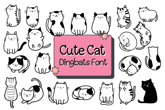 Cute Cat Dingbats Font By Nun Sukhwan
