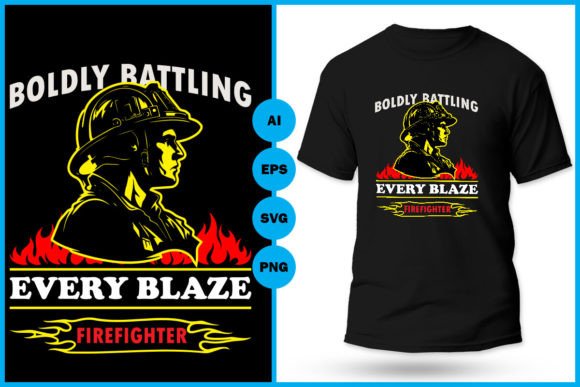 Firefighter: Motivational Quotes Design Illustration Designs de T-shirts Par Unique Source