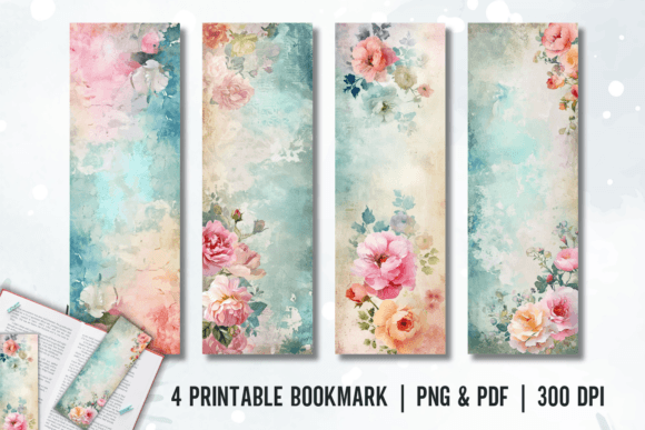 Floral Rainbow Bookmark Printable Gráfico Manualidades Por Babydell Art