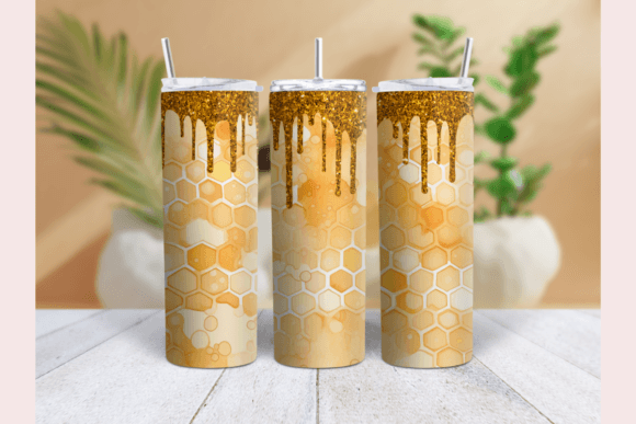 Orange Glitter Honeycomb Tumbler Wrap Grafik Plotterdateien Von lizballew