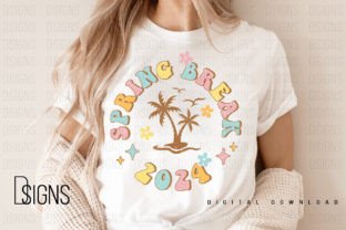 Spring Break 2024 Vacation Sublimation Grafica Design di T-shirt Di DSIGNS 3