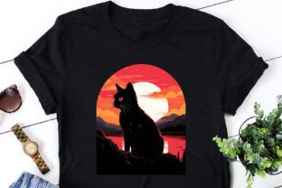 Cat Graphic T-shirt Designs By Background Graphics illustration