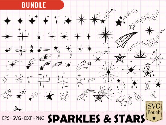 Sparkle SVG Bundle, Stars Sparkle Svg Grafica Icone Di SVGPouch
