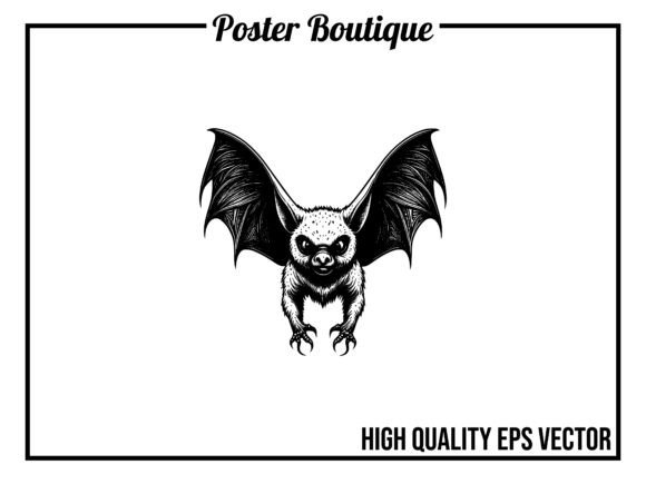 Bat Wild Animal Vector EPS Gráfico Ilustrações para Impressão Por Poster Boutique