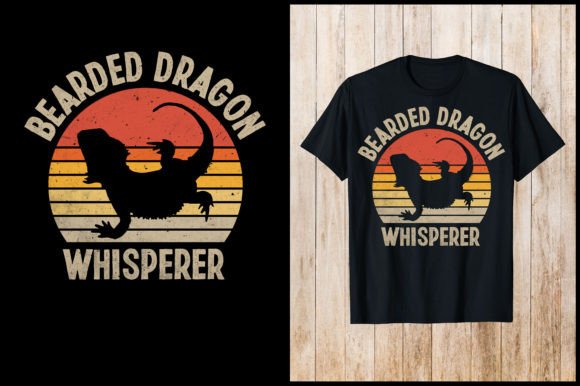 Bearded Dragon Wishperer Retro T-shirt Grafika Projekty Koszulek Przez nxmnadim