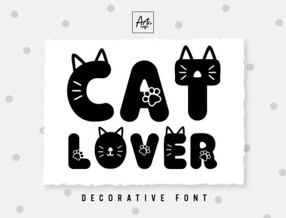 Cat Lover Decorative Font By Art cafe