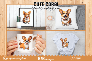 Cute Corgi Stickers PNG, Corgi Kawaii Gráfico Manualidades Por qasimgraphic1 3