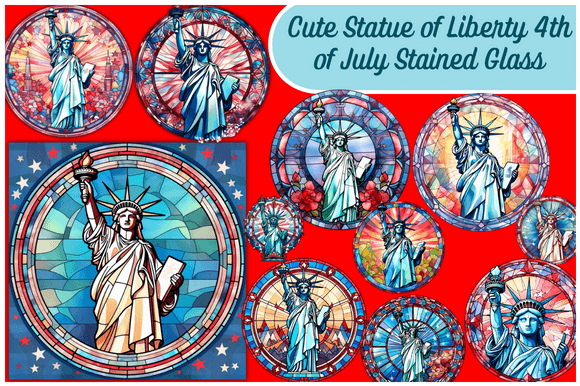 Cute Statue of Liberty 4th of July Stain Graphic Backgrounds By Craft Studios