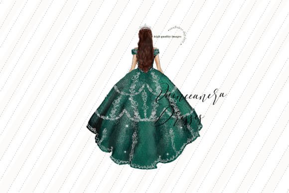 Emerald Green Princess Clipart Illustration Illustrations Imprimables Par SunflowerLove