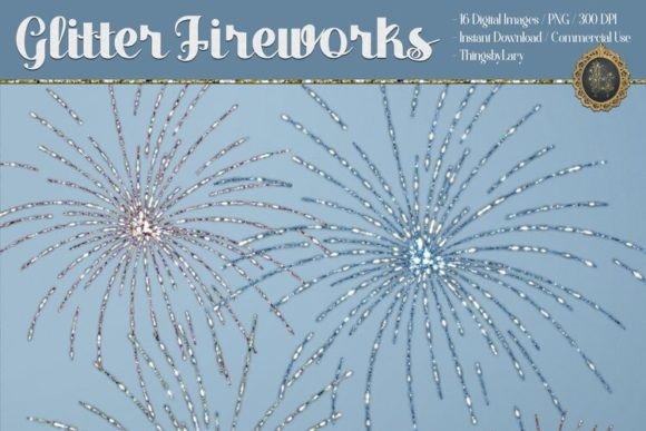 Glitter Glowing Fireworks PNG Images Grafik Druckbare Illustrationen Von ThingsbyLary
