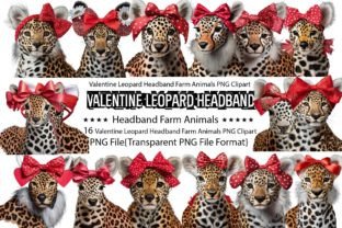 Valentine Leopard Headband Farm Animals Illustration Modèles d'Impression Par PrintExpert 2
