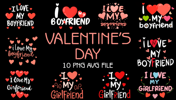 Valentine's Day I Love My Boyfriend Graphic AI Graphics By krasnevchik