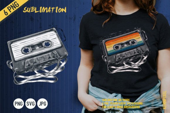 80s Cassette Tape Retro Vintage SVG PNG Graphic T-shirt Designs By kennpixel