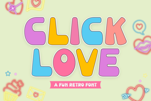 Click Love Display Font By Eightde