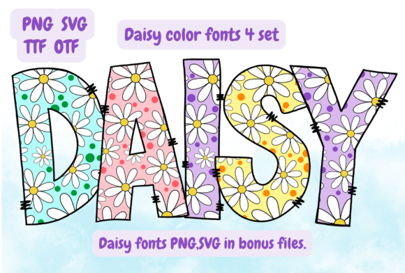 Daisy Fuentes de Colores Fuente Por Candygirl Art