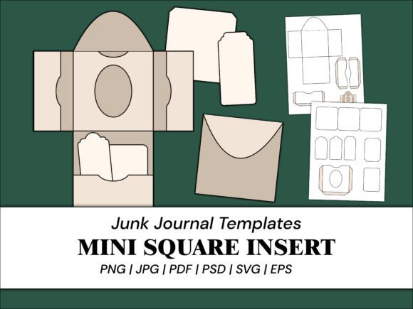 Junk Journal Templates Folio Template Graphic 3D SVG By Wildflower Publishing