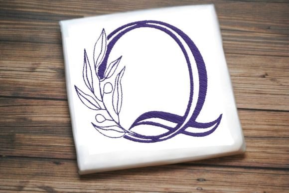 Q Letter Enchanted Foliage Alphabet Wedding Monogram Embroidery Design By Designs By Sirine