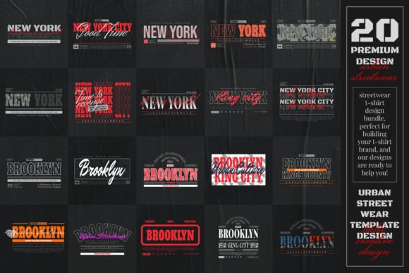 Typography Urban Style Design Bundle Graphic T-shirt Designs By Baleee