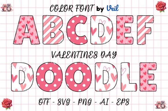 Valentine's Day Color Fonts Font By Veil