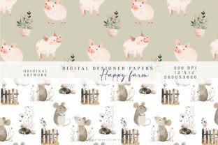 Watercolor Farm Animals Seamless Pattern Graphic Patterns By Patishop Art 3