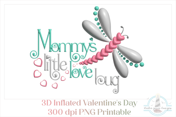 3D Inflated Dragonfly Mommy's Little Lov Illustration Illustrations Imprimables Par Harbor Grace Designs