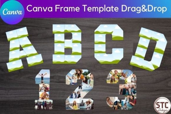 Alphabet Photo Collage Canva Frames Graphic Print Templates By num-STC