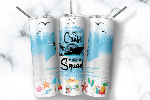 Cruise Squad Skinny Tumbler Sublimation Graphic Print Templates By AppearanceCraft