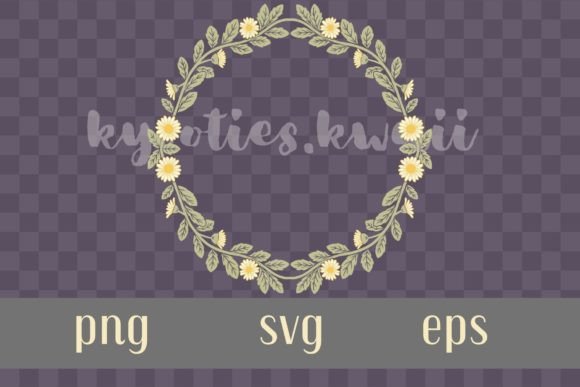 Daisy Art Nouveau Round Border Graphic Illustrations By kyootieskwaii