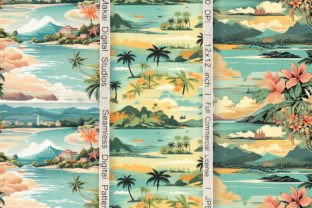 Vintage Hawaii Coast Seamless Patterns Graphic Patterns By Makai Digital Studios 3
