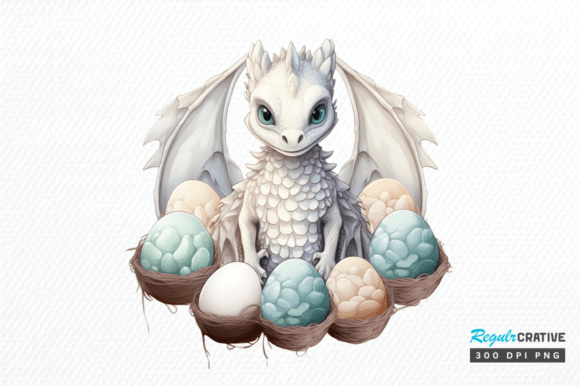 Baby Dragon Eggs Sublimation Clipart Png Gráfico Ilustraciones Imprimibles Por Regulrcrative