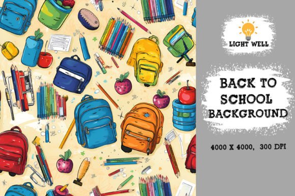 Back to School Background Digital Papers Graphic Backgrounds By LightWell