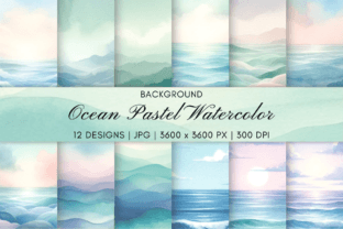Ocean Pastel Watercolor Background Graphic Backgrounds By Artistic Wisdom 1