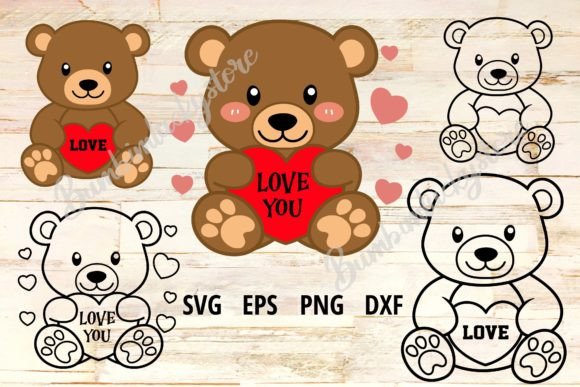 Valentine Teddy Bear Graphic Crafts By Bumbimluckystore