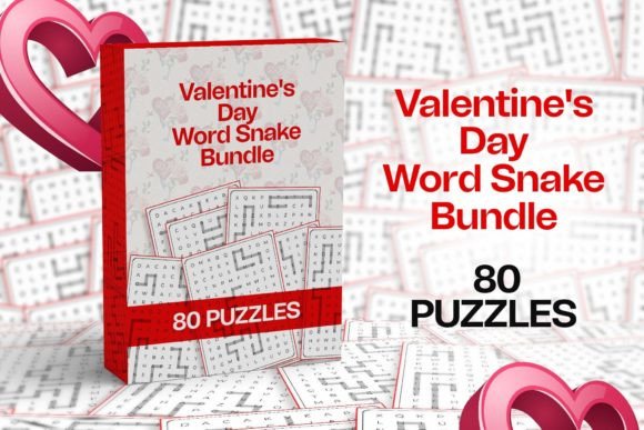 Valentines Day Word Snake Bundle Grafica KDP Interni Di KDP Interior Crafts