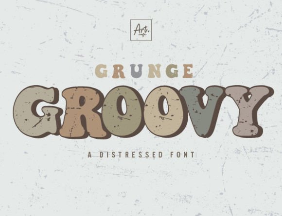 Grunge Groovy Fontes de Exibição Fonte Por Art cafe