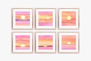 Sunset Watercolor Background Graphic Textures By Aneta Design  3